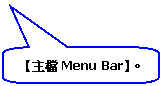 圓角矩形圖說文字: 【主檔Menu Bar】。